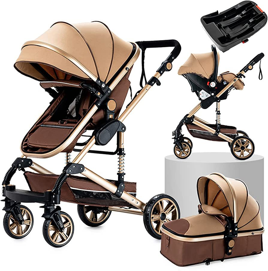 3 in 1 Baby Travel System Baby Pram Standard Baby Stroller Baby Travel Carriage Portable Folding Bab | Amazon (US)