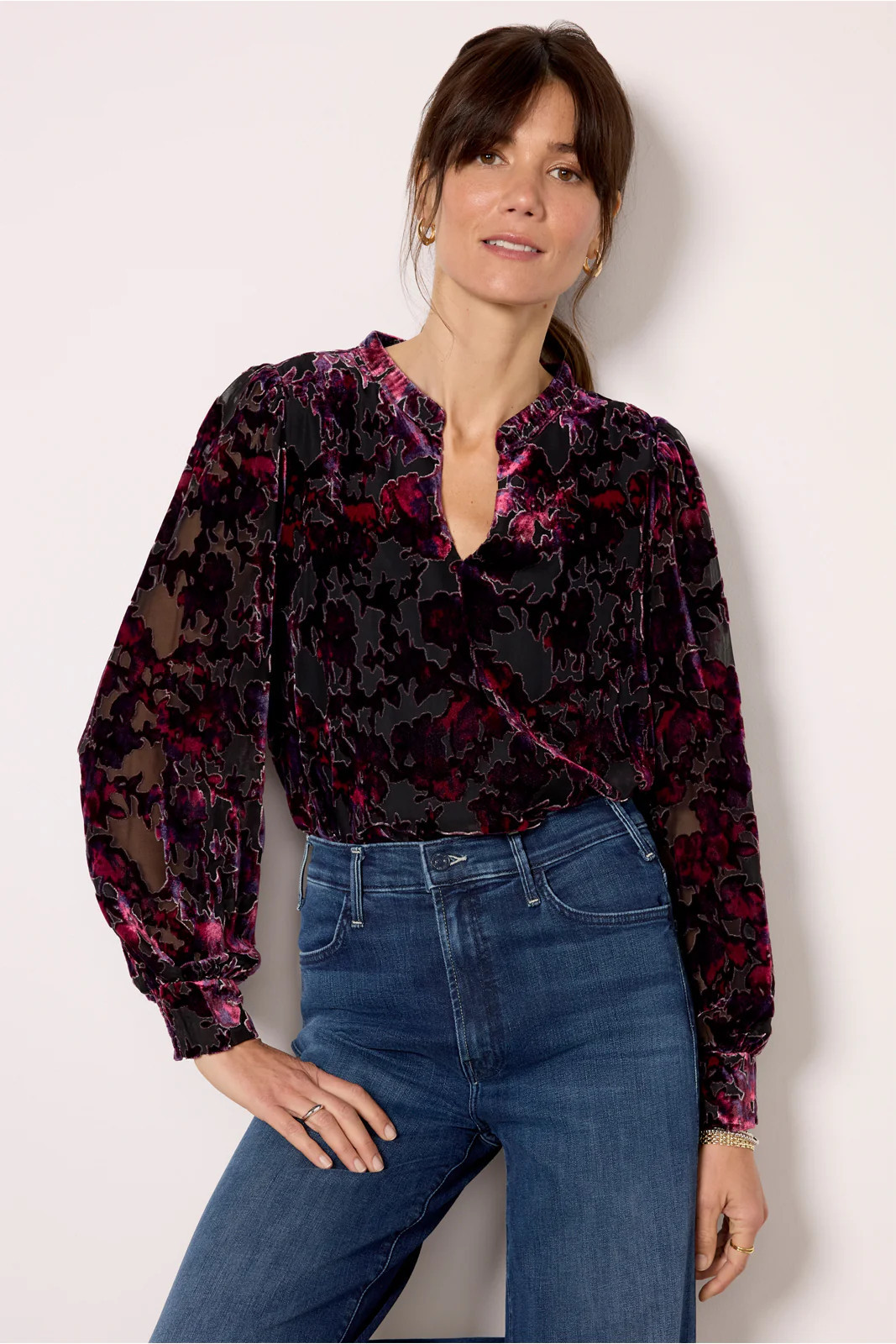 Jesse Burnout Velvet Blouse | Evereve