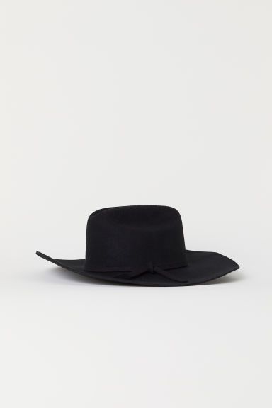 H & M - Felted Wool Hat - Black | H&M (US)