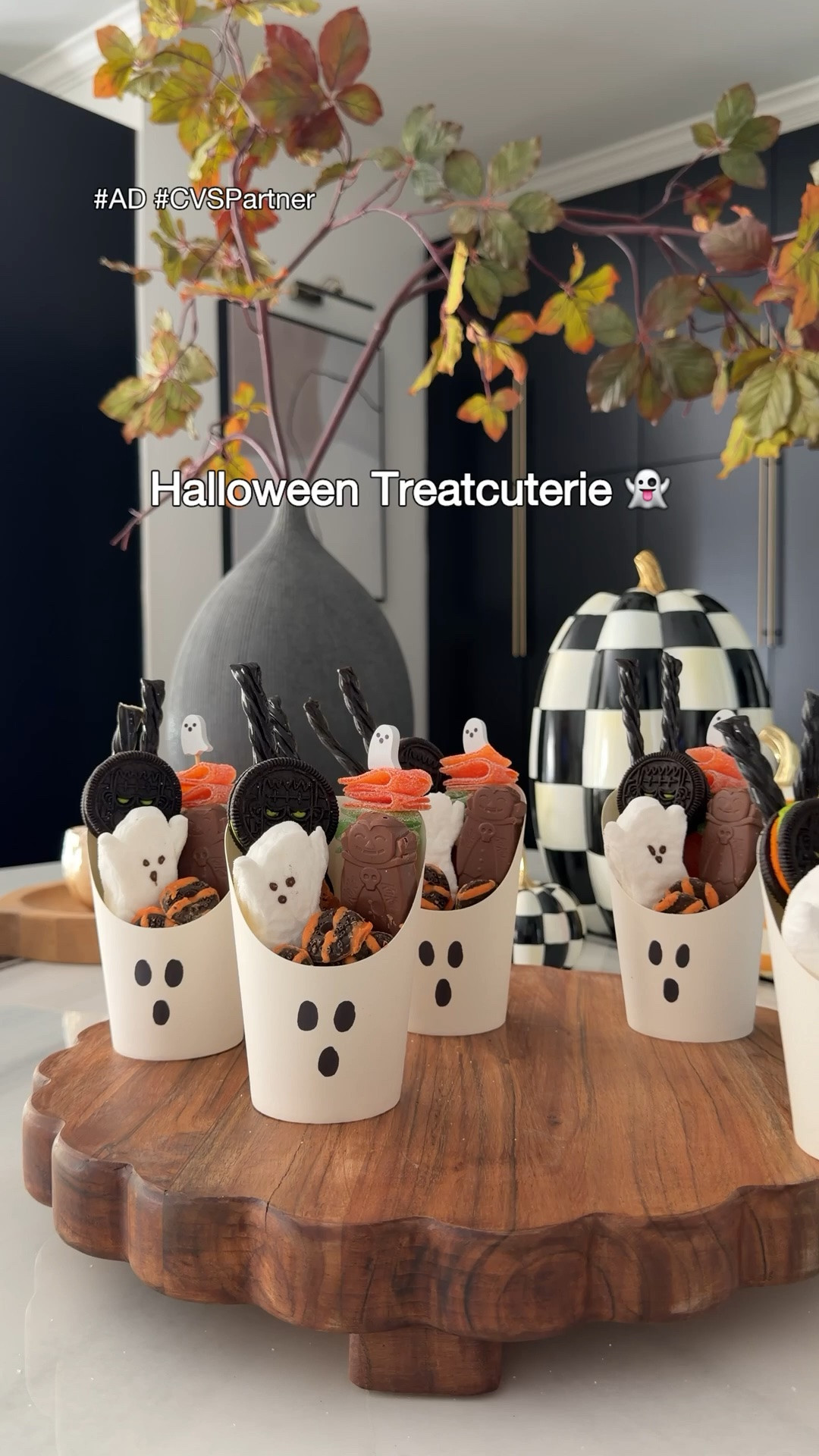Save this one for a fun + easy Halloween party idea! Make individual Treatcuterie cups so every guest has their own mix of fun snacks. I love adding different heights and textures — and fun themed treats— so they look extra cute all lined up on the party table. 👻🍫🍬

@CVSpharmacy is my destination for Halloween candy, treats, décor + more. It’s so easy to grab everything you need in a pinch to get party-ready whether it’s in-store, curbside or delivery.