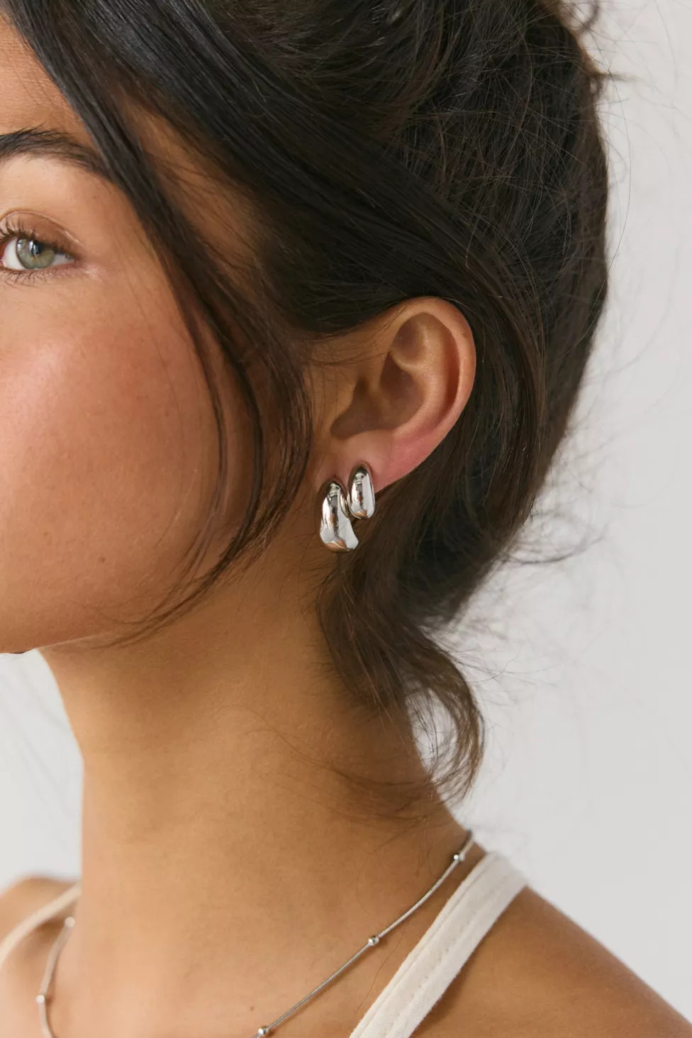 14k Gold Plated Dome Hoop Earrings Set | Urban Outfitters (US and RoW)