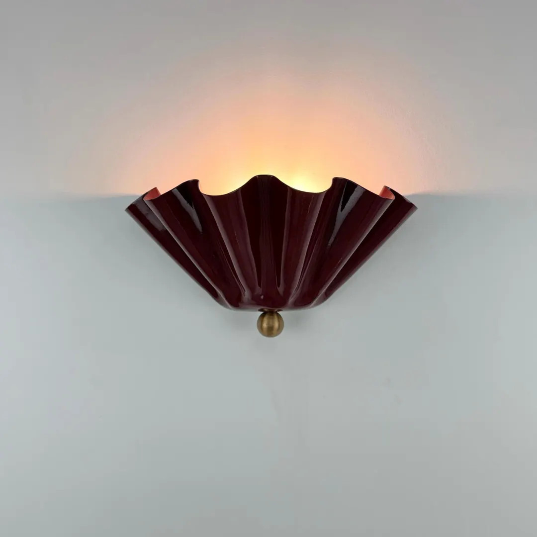 Half-flower Brass Wall Sconce in Wine – Handmade Floral Wall Light - Etsy | Etsy (US)