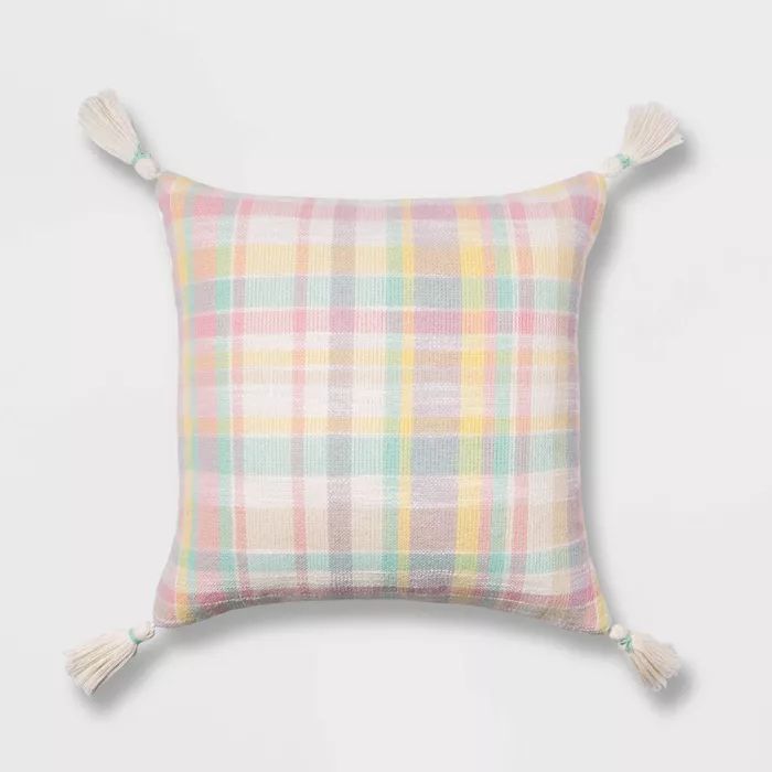 Easter Plaid Throw Pillow - Spritz™ | Target