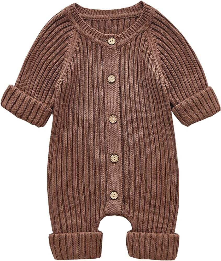 Mubineo Infant Baby Girl Boy Fall Winter Thick Knit One Piece Outfit Romper Jumpsuit Sweater Outw... | Amazon (US)
