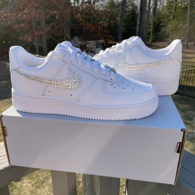 Nike Air Force 1 '07 Shoes with Swarovski Crystal Bling Shoes | eBay US