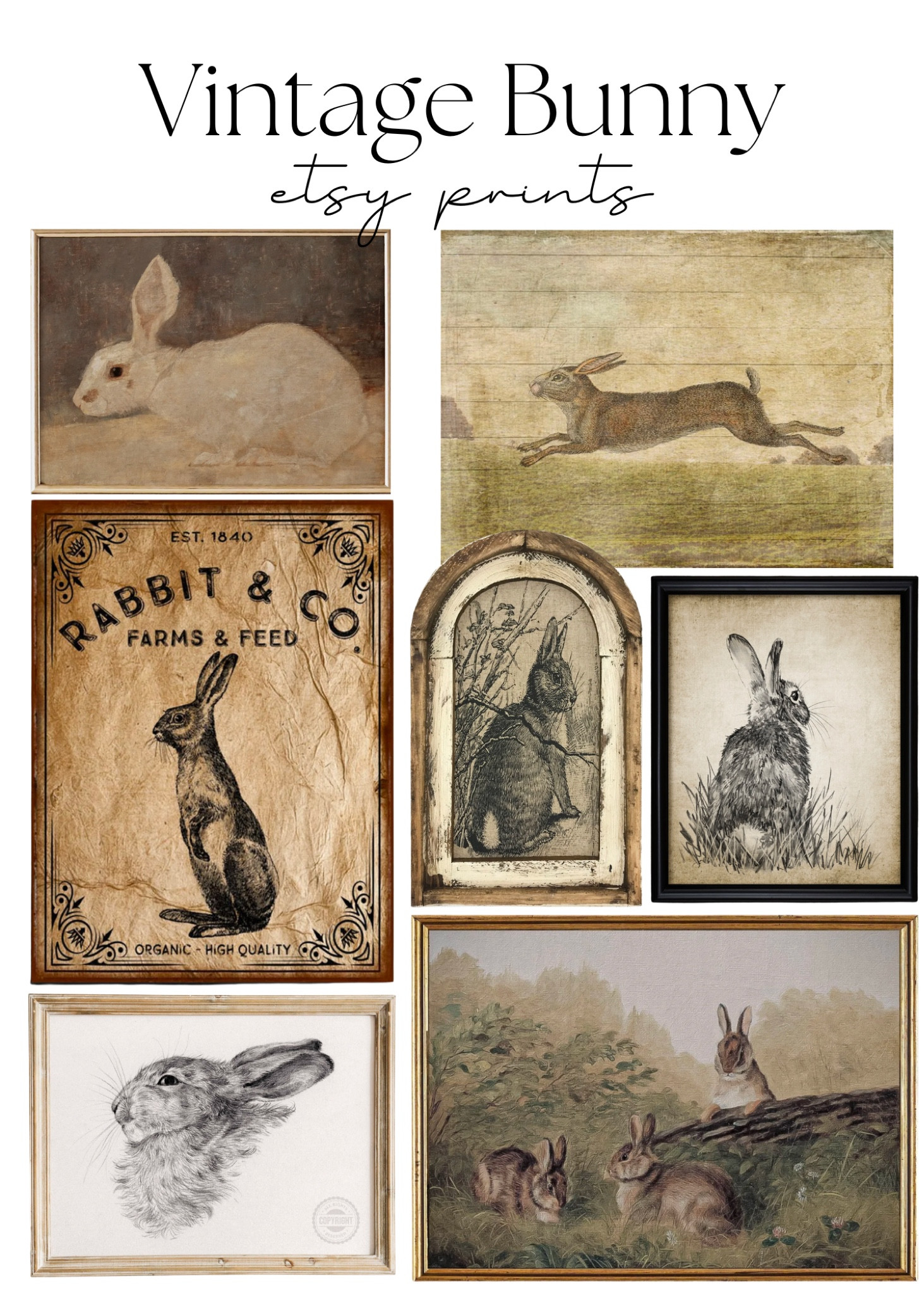 easter printable-vintage rabbit … curated on ltk