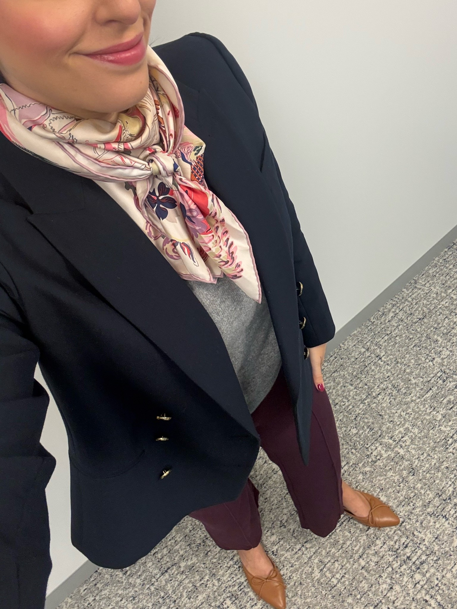 Office style, office outfit, business casual; business professional, lawyer, attorney, corporate style, corporate outfit; burgundy pants, work pants, comfortable work pants, double breasted blazer, Tuckernuck, cashmere sweater, quince sweater, silk scarf

#LTKWorkwear #LTKSeasonal #LTKTall