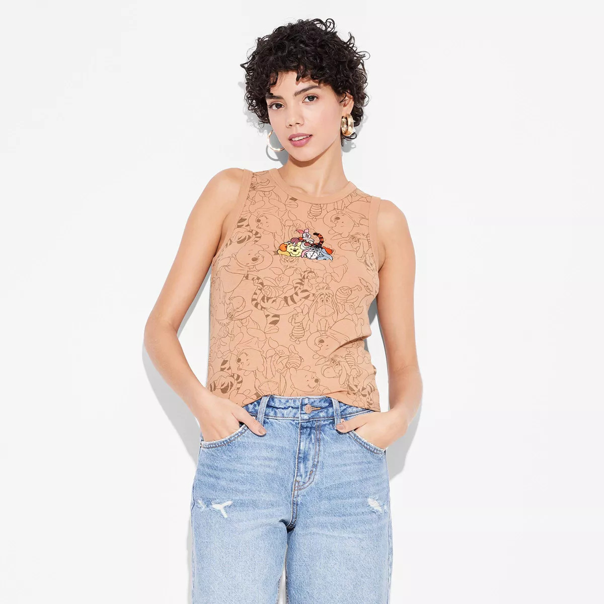 Women's Winnie the Pooh Graphic Tank Top - Brown | Target