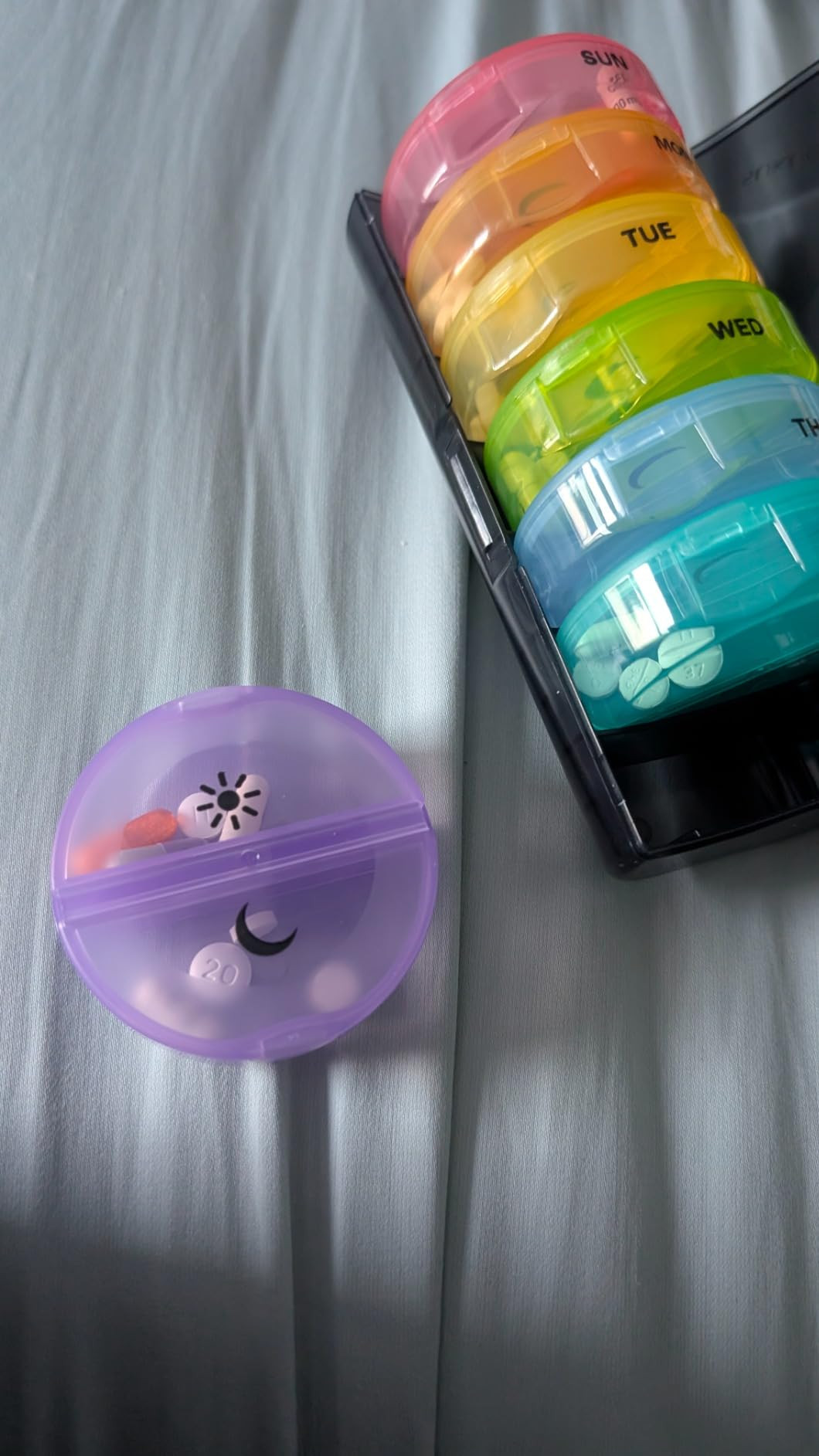 Sukuos Weekly Pill Organizer 7 Day 2 Times a Day, Large Daily Pill Box Easy to Open, AM PM Pill C... | Amazon (US)