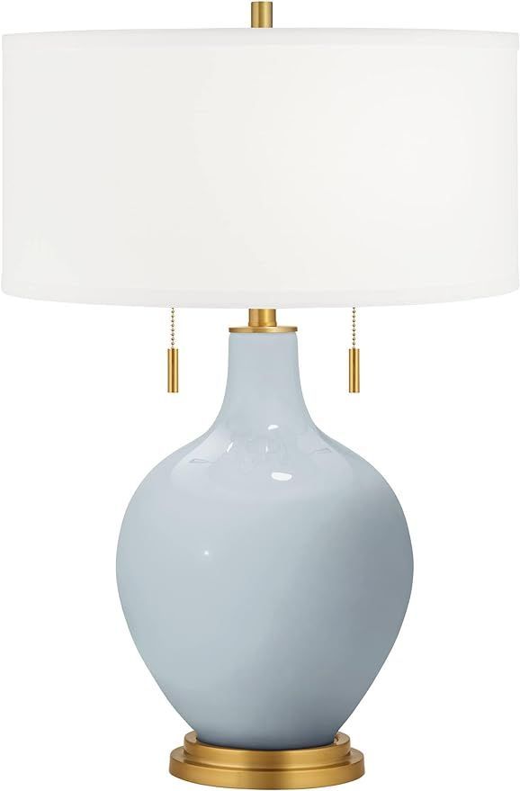 Color + Plus Toby Brass 28" Take Five Blue Glass Table Lamp | Amazon (US)