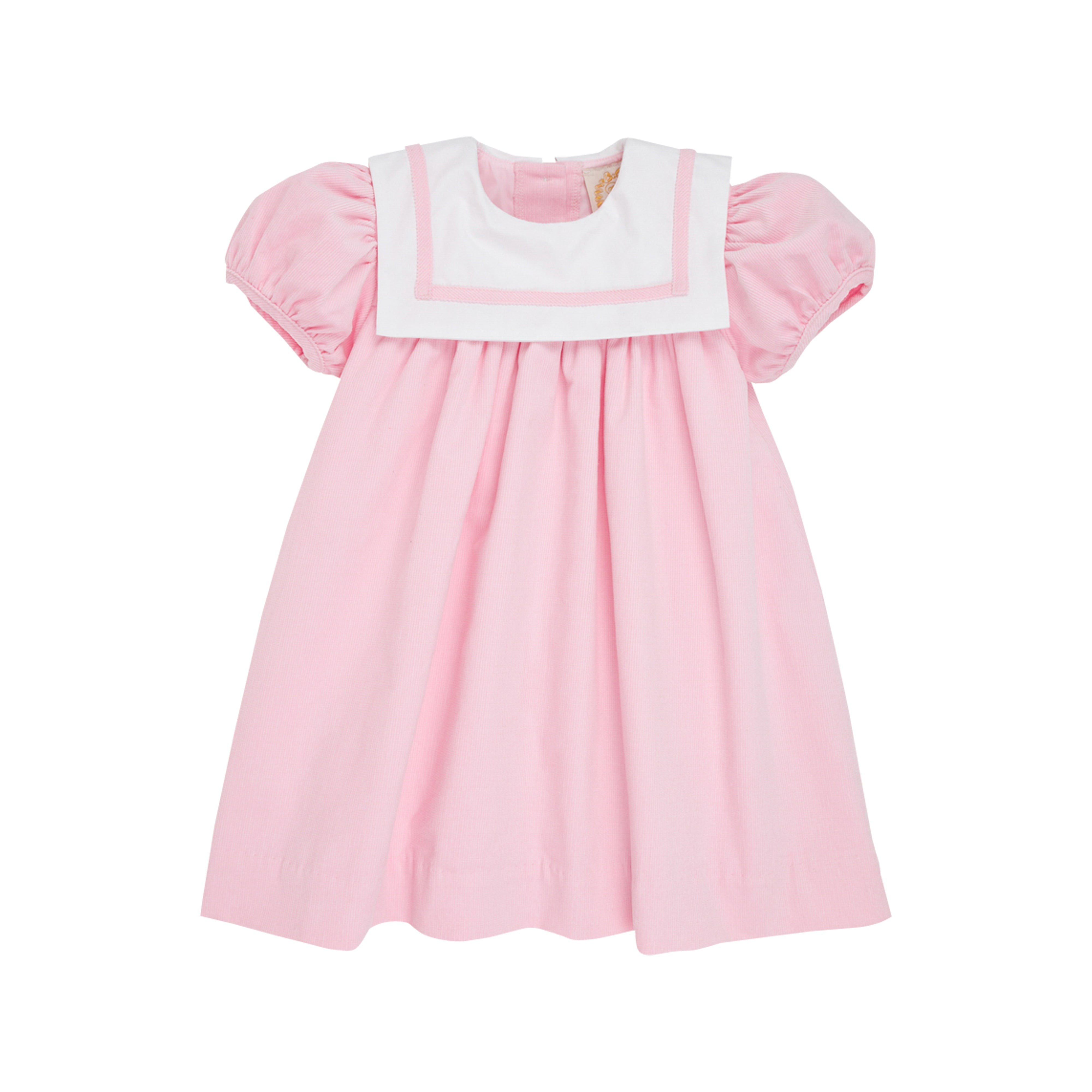 Stewart's Square Collar Dress (Corduroy) - Palm Beach Pink with Worth Avenue White | The Beaufort Bonnet Company