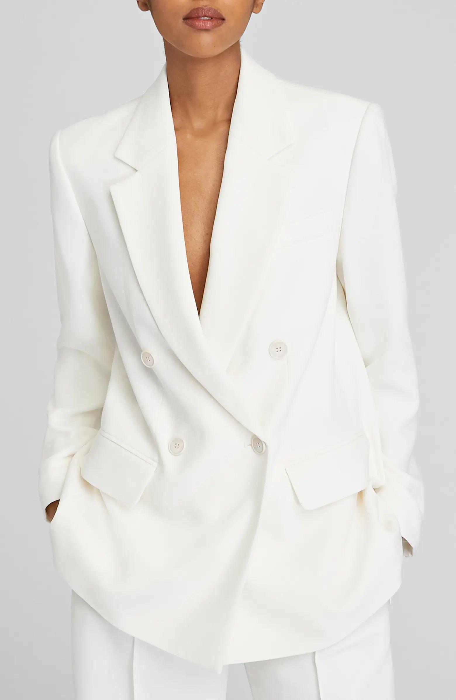 Club Monaco Relaxed Double Breasted Crepe Blazer | Nordstrom | Nordstrom