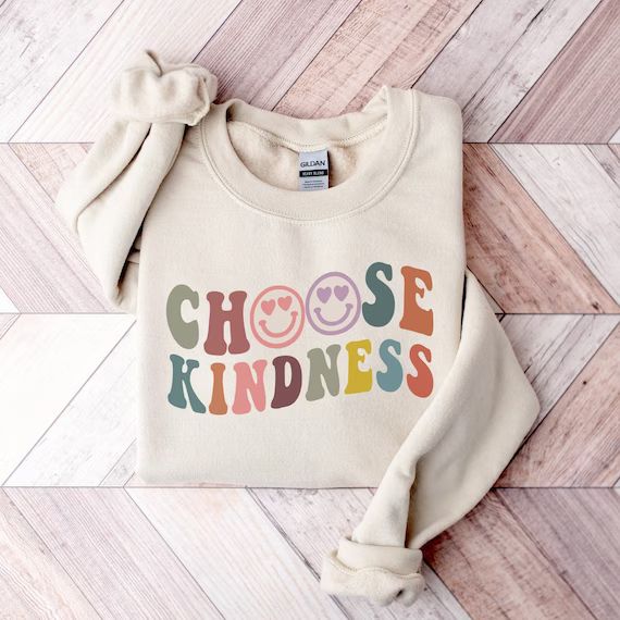 Choose Kindness Shirt Retro Teacher Sweatshirt Cute Teacher - Etsy | Etsy (US)