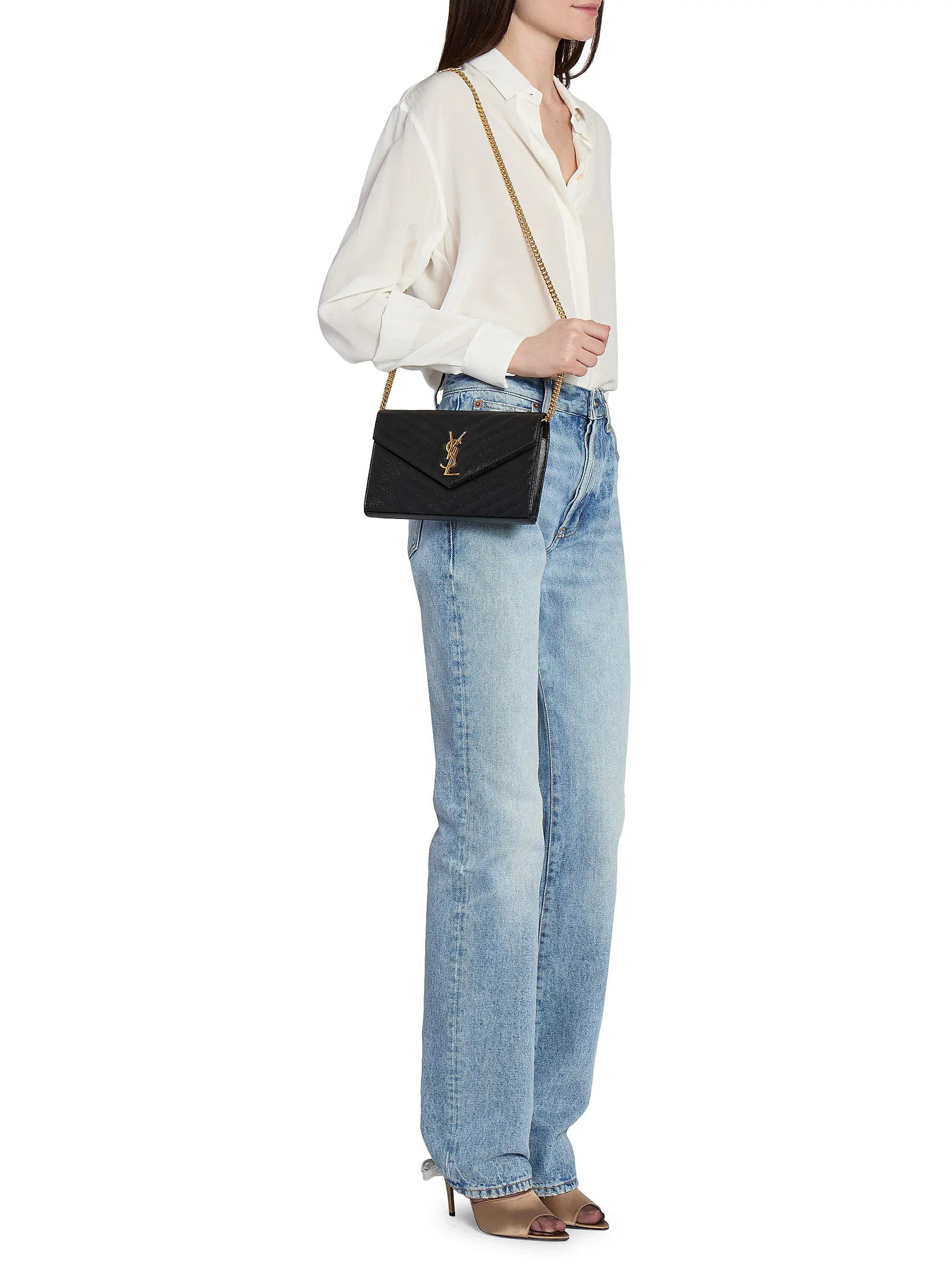 Classic Cassandre Chain Wallet in Grain De Poudre Leather | Saks Fifth Avenue