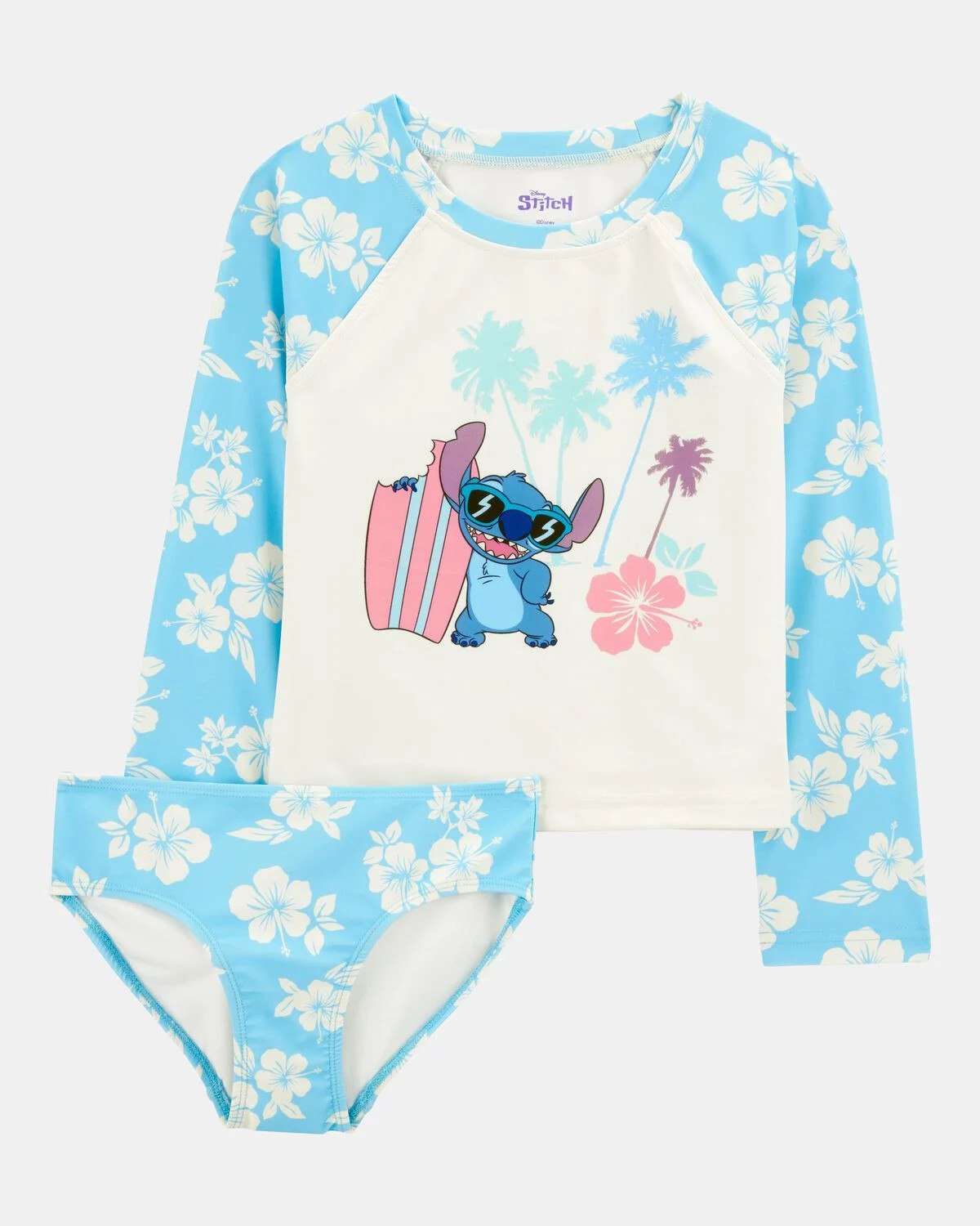 Girls Disney© Lilo & Stitch 2-Piece Rashguard Swimsuit Set - Blue | Carter's Inc