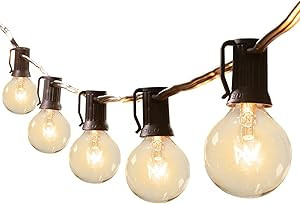 100Feet G40 Outdoor Patio String Lights Waterproof Globe Lights with 104 Clear Bulbs(4 Spare), UL... | Amazon (US)