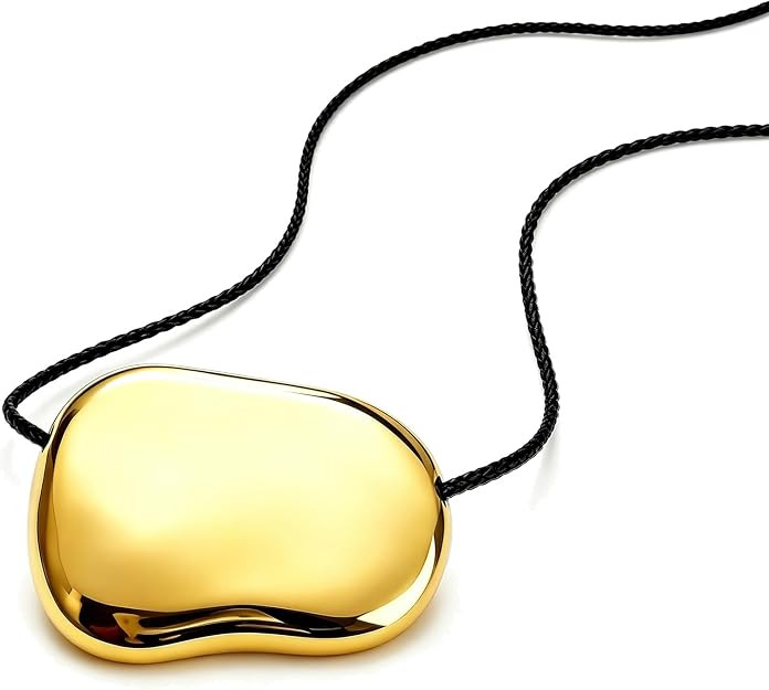 18K Chunky Gold Necklaces silver chunky necklace for women Long Pendant Necklace black necklace c... | Amazon (US)
