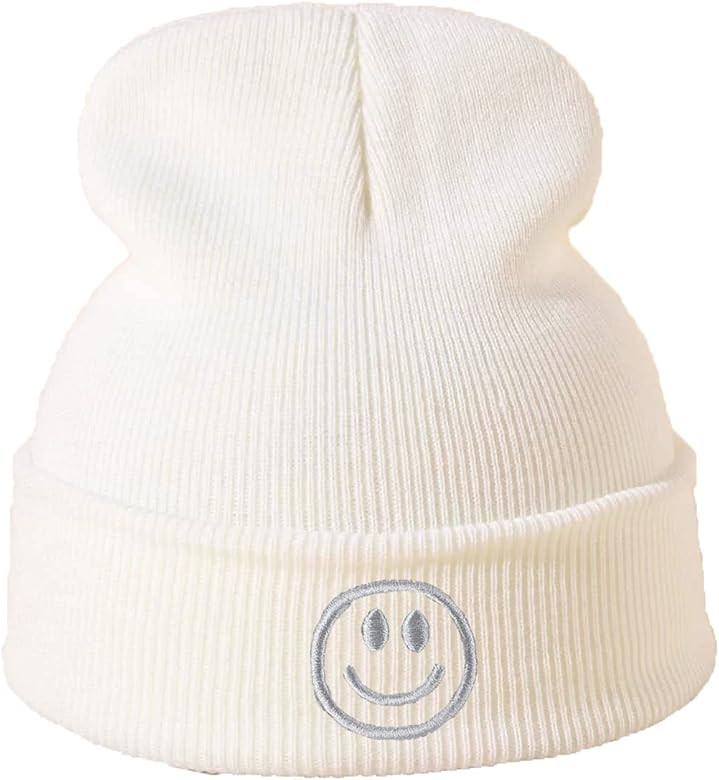 Cioatin Knit Cuff Beanie Cute Graphic Embroidery for Men Women Soft Winter Hats Skull Cap Preppy ... | Amazon (US)