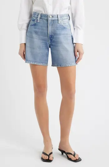 rb Miramar Kaia High Waist Relaxed Fit Faux Denim Ponte Shorts | Nordstrom