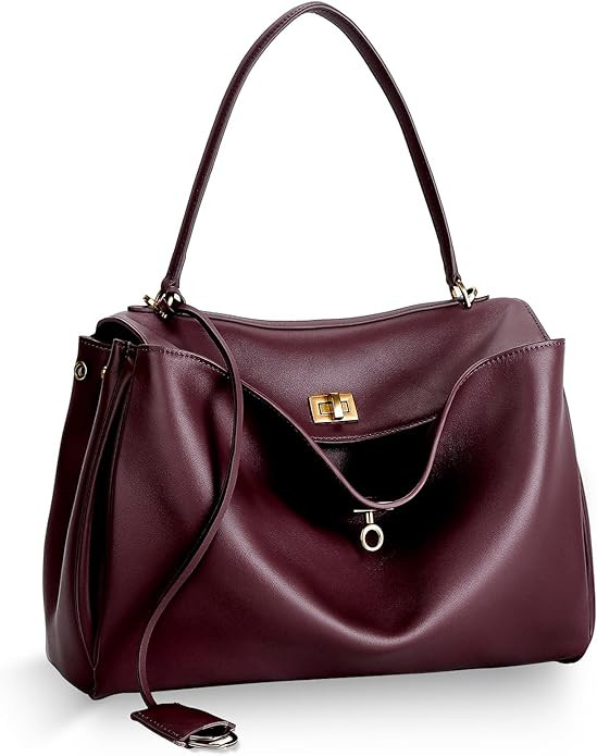 Genuine Leather Tote Bag for Women: Soft Leather Shoulder Handbags with Shoulder Strap - Ladies S... | Amazon (US)