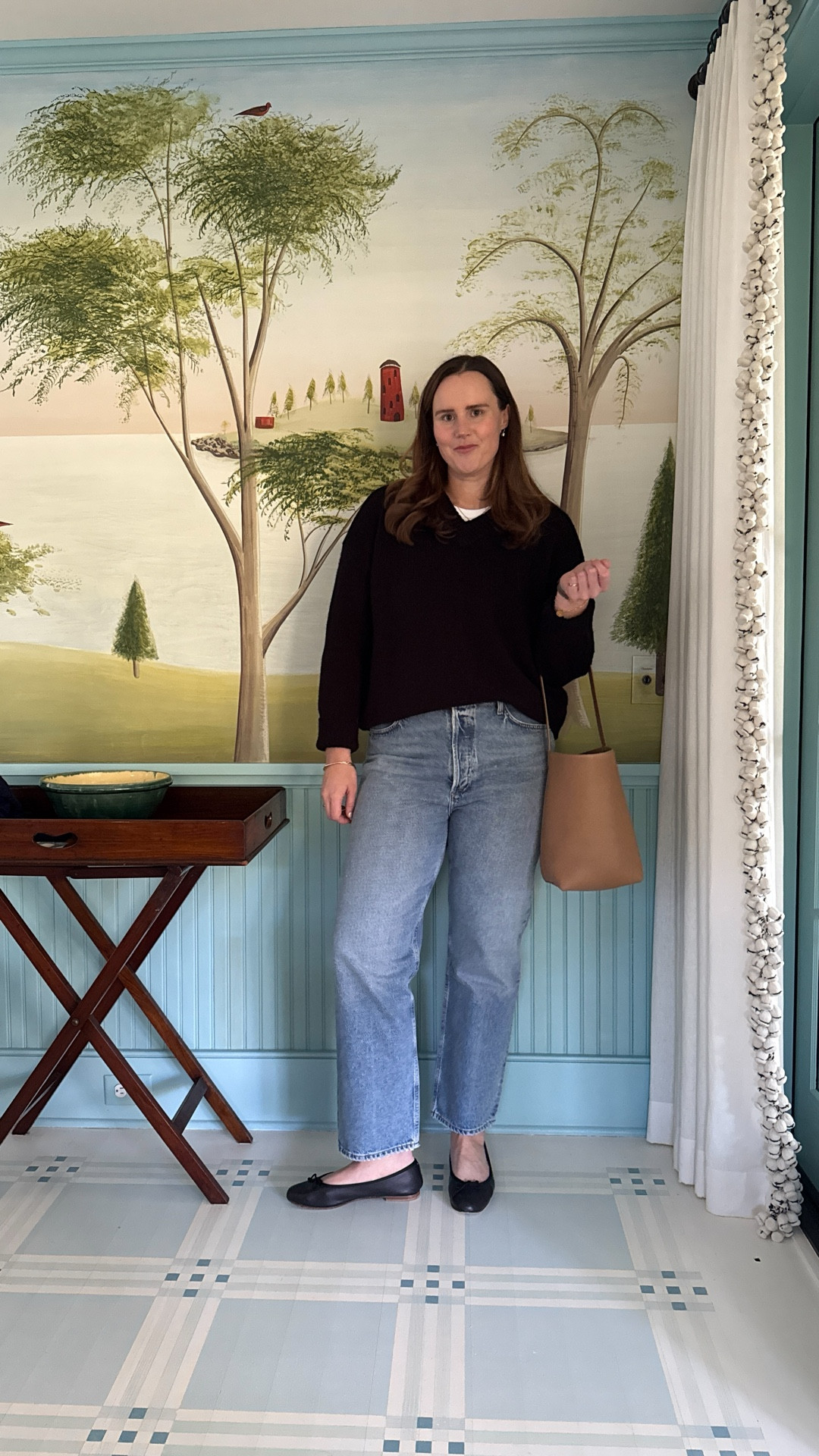 Simple outfit of the day in La Ligne Marin, Agolde Loose Jeans, Row Park Bag and Margaux Flats. #classicstyle  #shopbopsale 

#LTKSeasonal #LTKMidsize