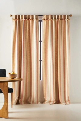 Pieced Stripe Cotton Blend Woven Curtain | Anthropologie (US)
