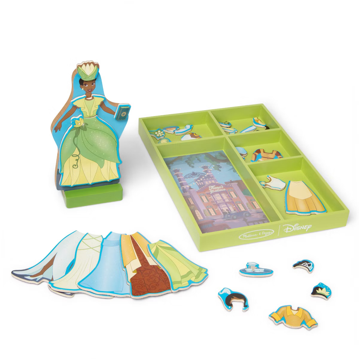 Melissa & Doug Disney Wooden Magnetic Dress Up Tiana: Skill Development & Creative Play, 32-Piece... | Target