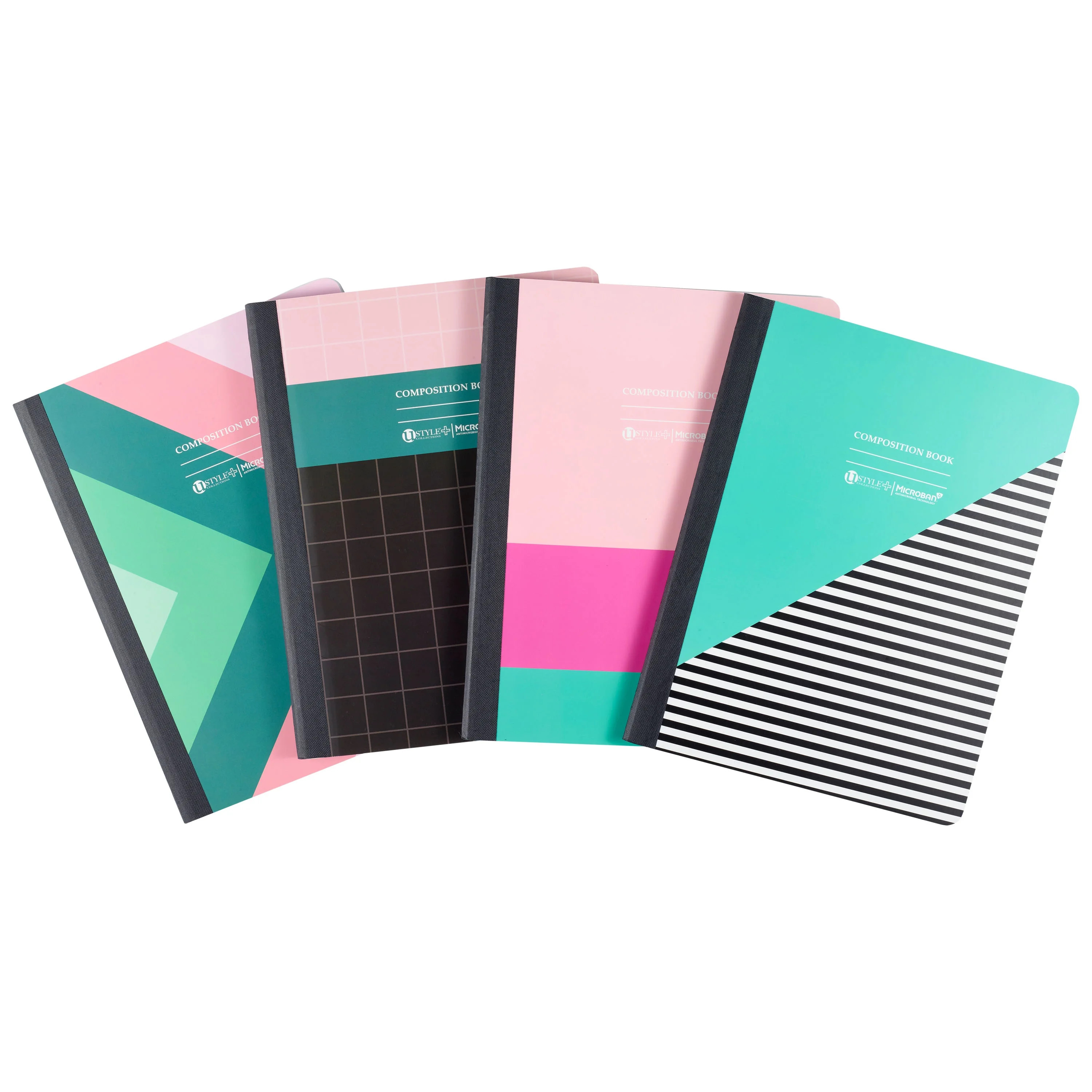 U Style Fashion Antimicrobial Composition Book with Microban, 100 Sh, CR, 4Pk - Walmart.com | Walmart (US)