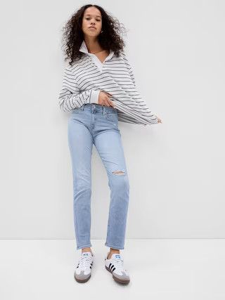 Mid Rise Classic Straight Jeans with Washwell | Gap (US)