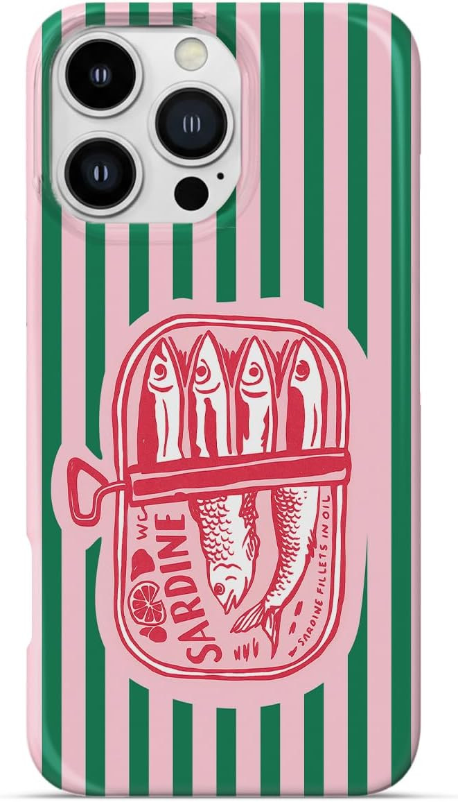 Compatible with iPhone 16 Pro Case, Trendy Cute Sardine Girly Soft Slim TPU Shockproof Aesthetic ... | Amazon (US)