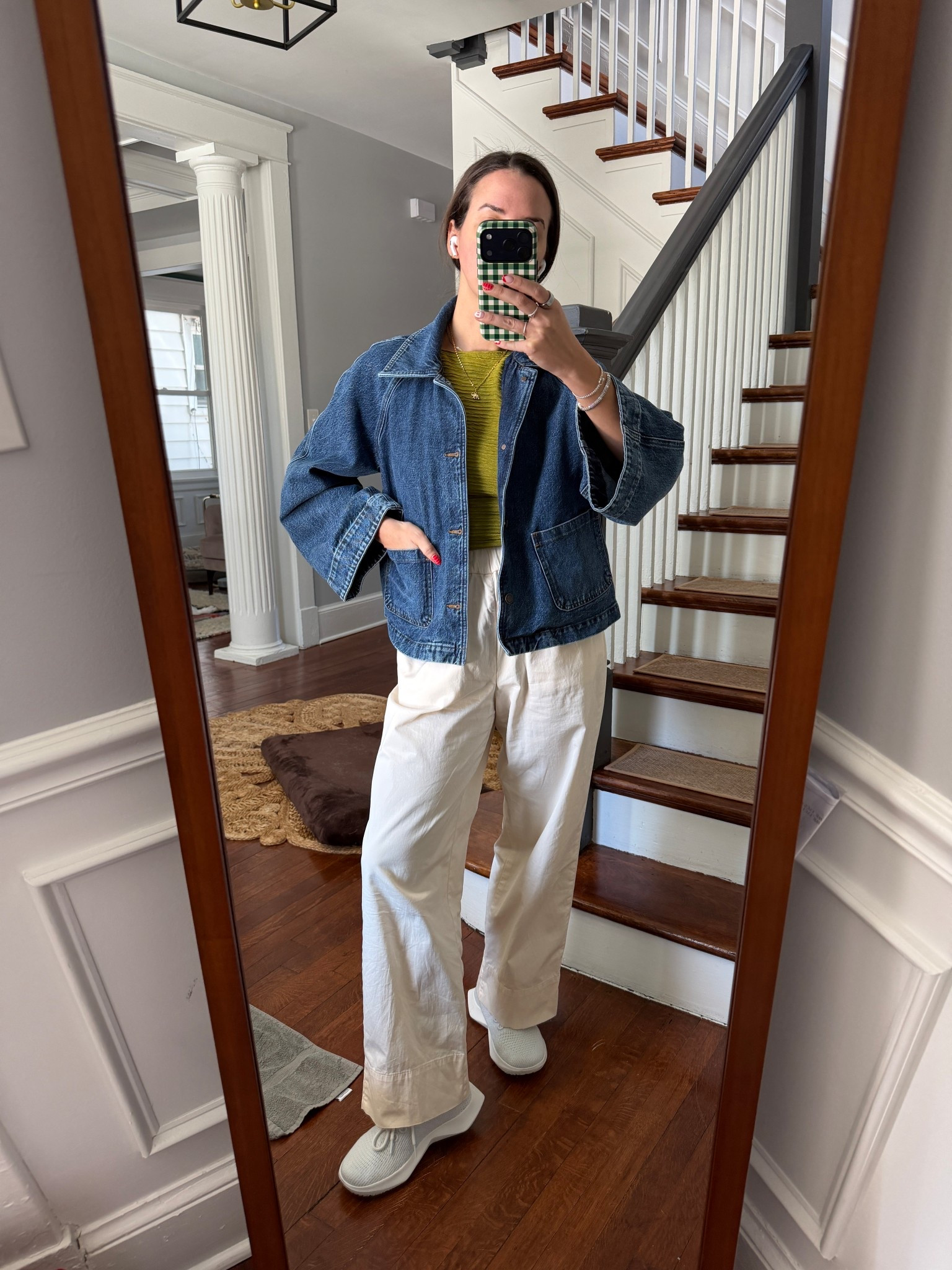 work form home. swing jacket. denim jacket. frame denim. rent the runway. pull on pants. chartruese top. reformation top. casual style. casual work from home. 

 

#LTKootd #LTKWorkwear