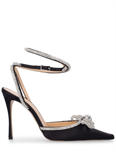 Mach & Mach - 110mm double bow silk satin pumps - Black | Luisaviaroma | Luisaviaroma