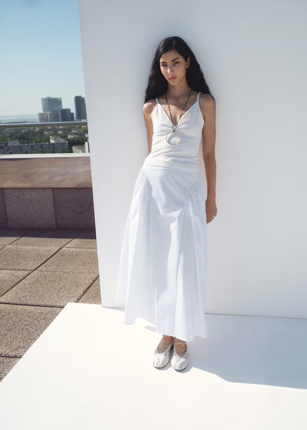 Midi cotton skirt with pleats white - Women - 6 - MANGO | Mango (US/MX/AU)