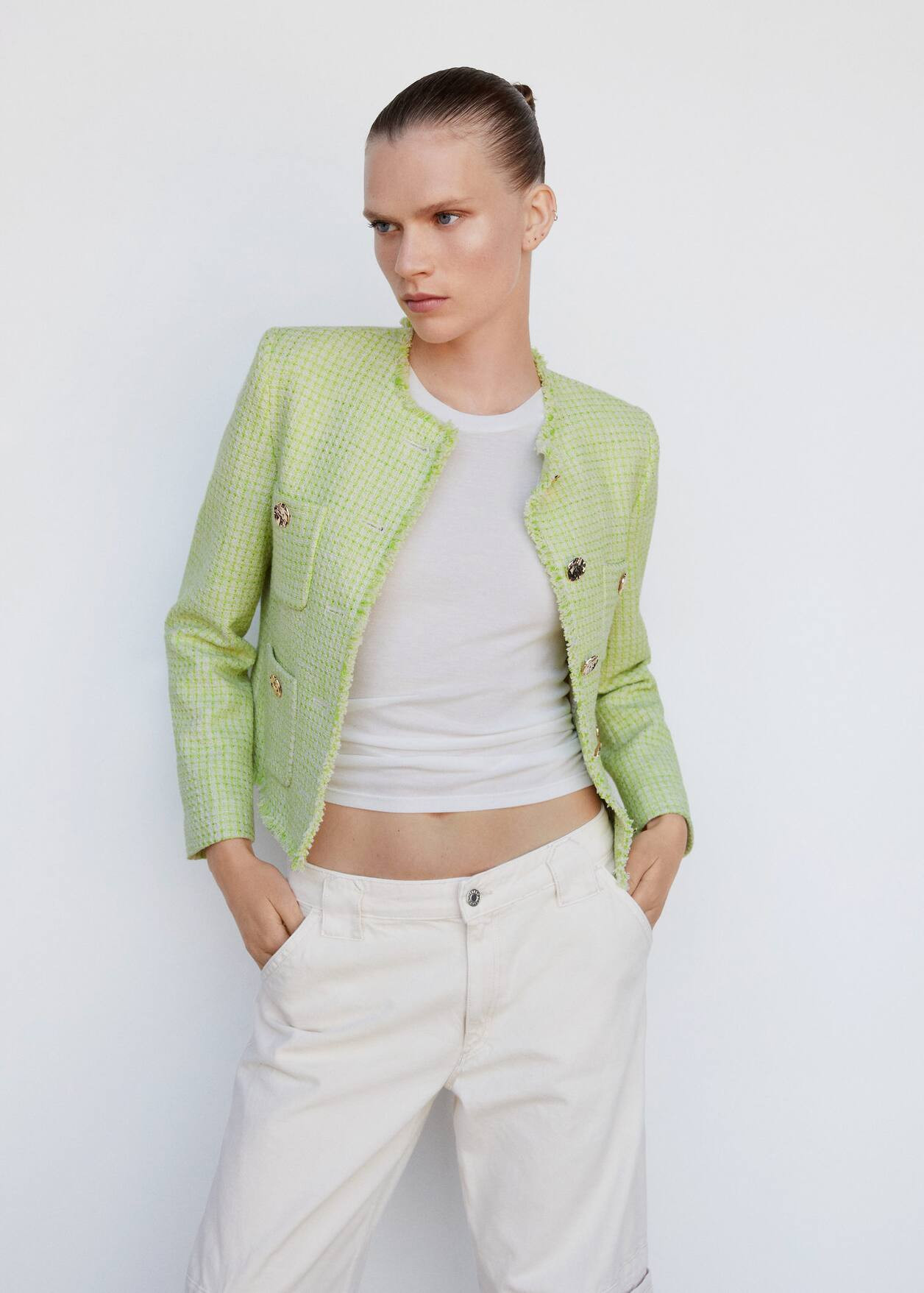 Pocket tweed jacket -  Women | Mango USA | MANGO (US)