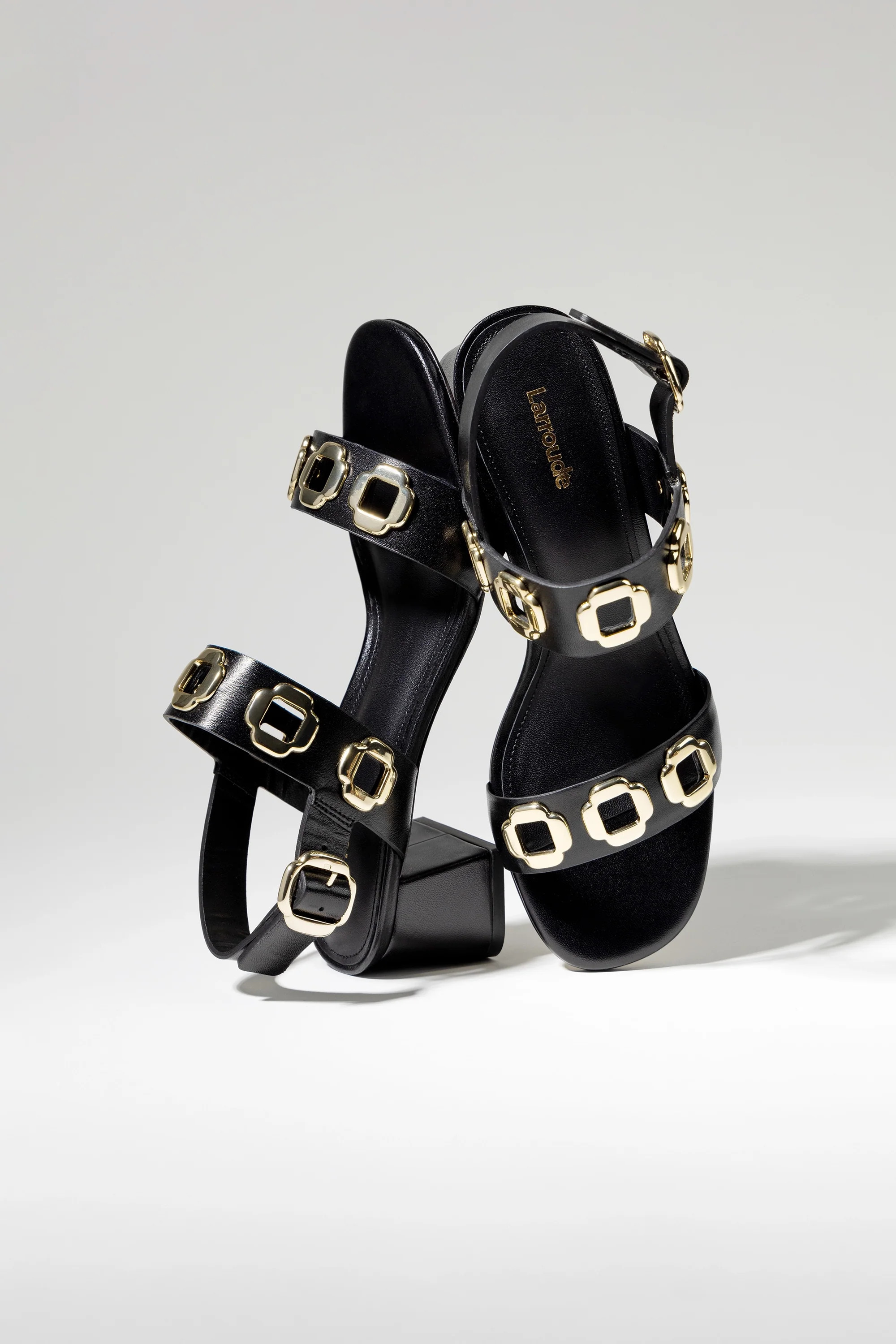 Milan Sandal In Black Leather | Larroude