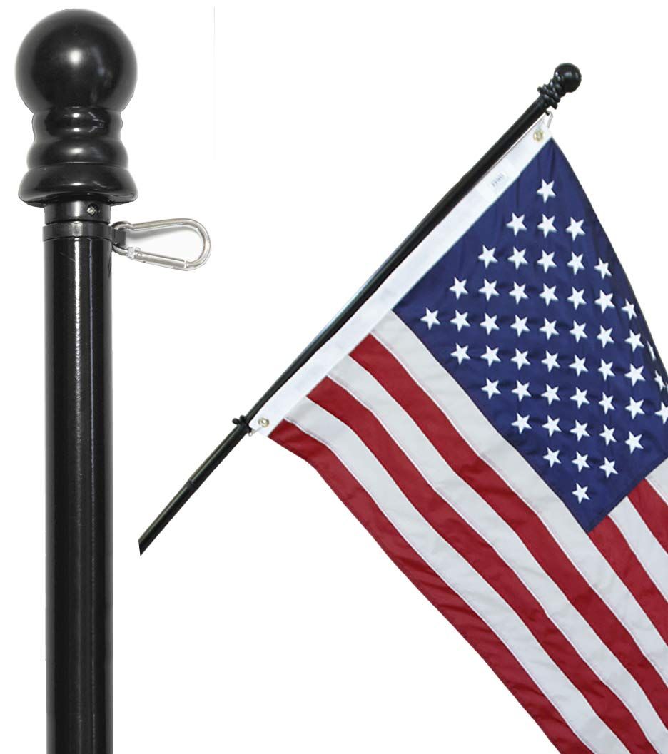 American Signature Heavy-Duty Aluminum Tangle Free Spinning 5 Foot Flag Pole with Metal Mounting Rin | Amazon (US)