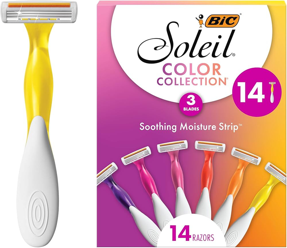 BIC Soleil Smooth Colors Women's Disposable Razors With Aloe Vera and vitamin E Lubricating Strip... | Amazon (US)