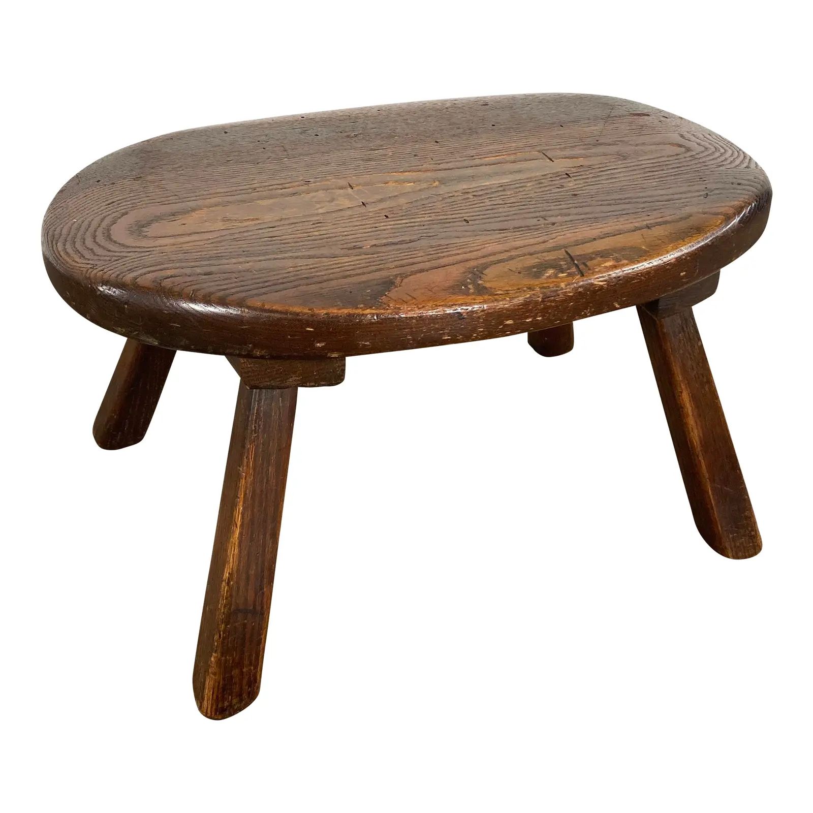 Antique Hand-Carved Wood Stool | Chairish