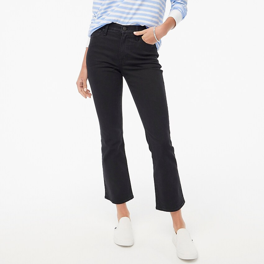 Flare crop black jean in all-day stretch | J.Crew Factory