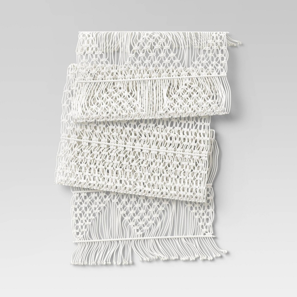 108"" x 14"" Cotton Macrame Runner White - Opalhouse | Target