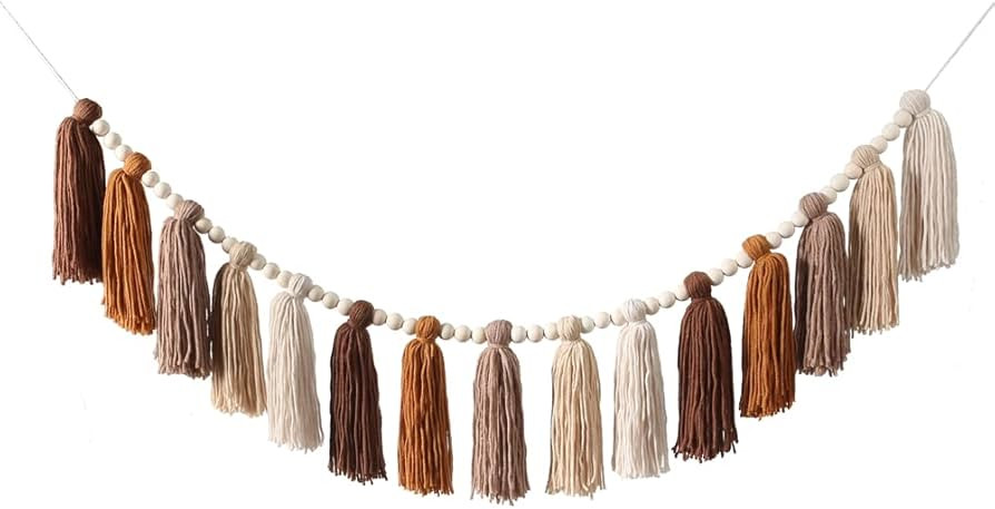 DrCor Boho Tassel Garland Terracotta Rainbow Tassel Wall Hanging Decor for Boho Party Classroom N... | Amazon (US)