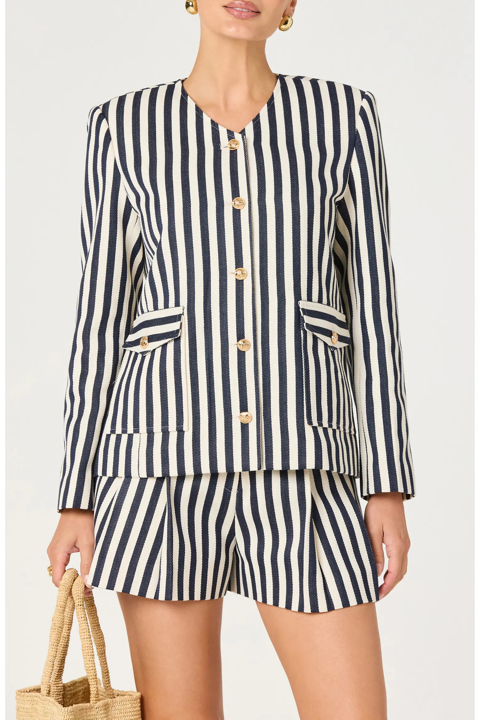 ASTR the Label Danae Stripe Denim Jacket (Women) | Nordstrom | Nordstrom