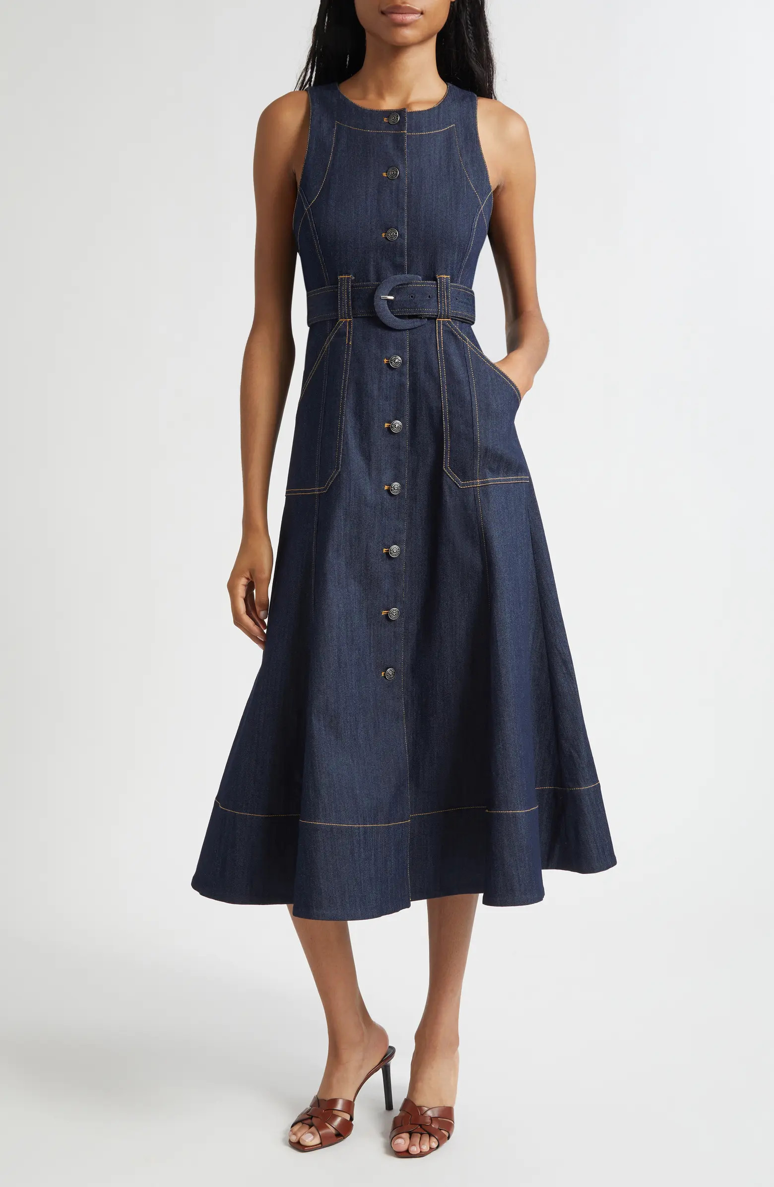 Cinq à Sept Cezanne Denim Midi Dress | Nordstrom | Nordstrom