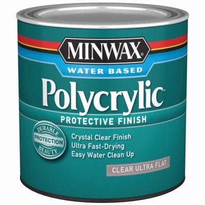 Minwax Polycrylic Protective Wood Finish, Ultra Flat, Clear, 1/2-Pt. 1 Pack | Walmart (US)