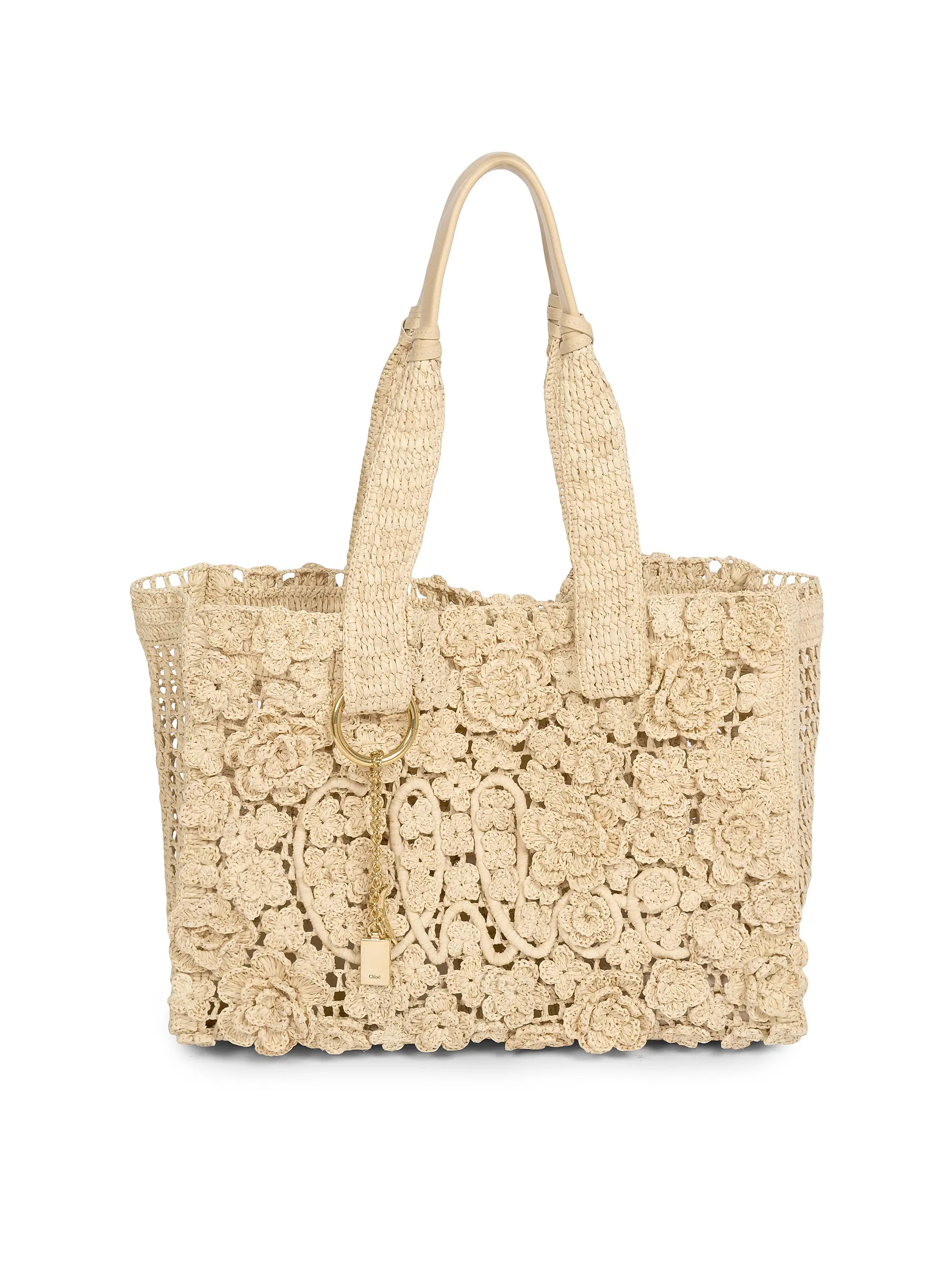 Summer Banana Small Floral Raffia Tote Bag | Saks Fifth Avenue