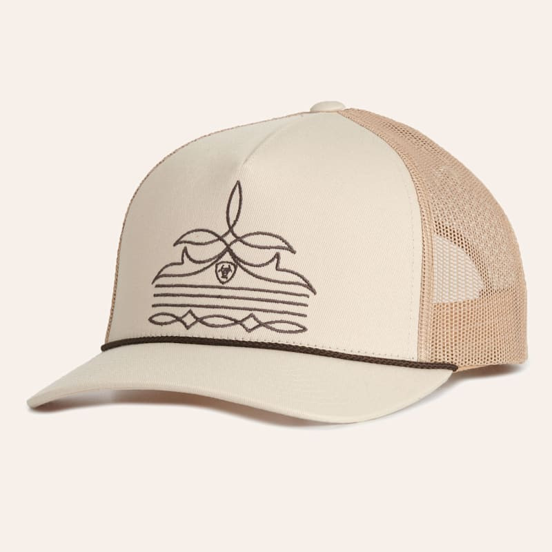 Ariat Men's Latte & Cream Embroidered Boot Stitch Cap | Cavender's