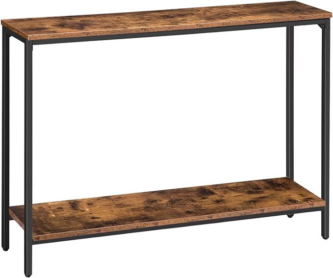 HOOBRO Console Table, 47.2" Narrow Entryway Table, Industrial Sofa Table with Shelf, Entrance Tab... | Amazon (US)