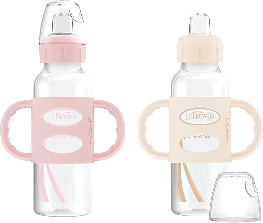 Dr. Brown's Milestones Narrow Sippy Spout Bottle with 100% Silicone Handles, Easy-Grip Handles wi... | Amazon (US)