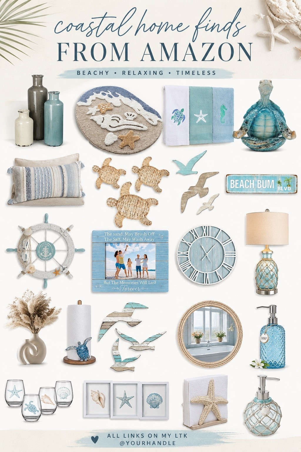 Turning my home into the coastal oasis of my dreams one Amazon find at a time 🌊🐚✨ From beachy decor to the cutest little details, these finds instantly made my space feel calm, cozy, and straight out of a seaside cottage.

Safe to say… my Amazon cart understood the assignment 🤍 Linked on my LTK 

#coastalhome #amazonhomefinds #coastaldecor #beachhousedecor #amazonmusthaves

#LTKHome #LTKTravel #LTKSaleAlert