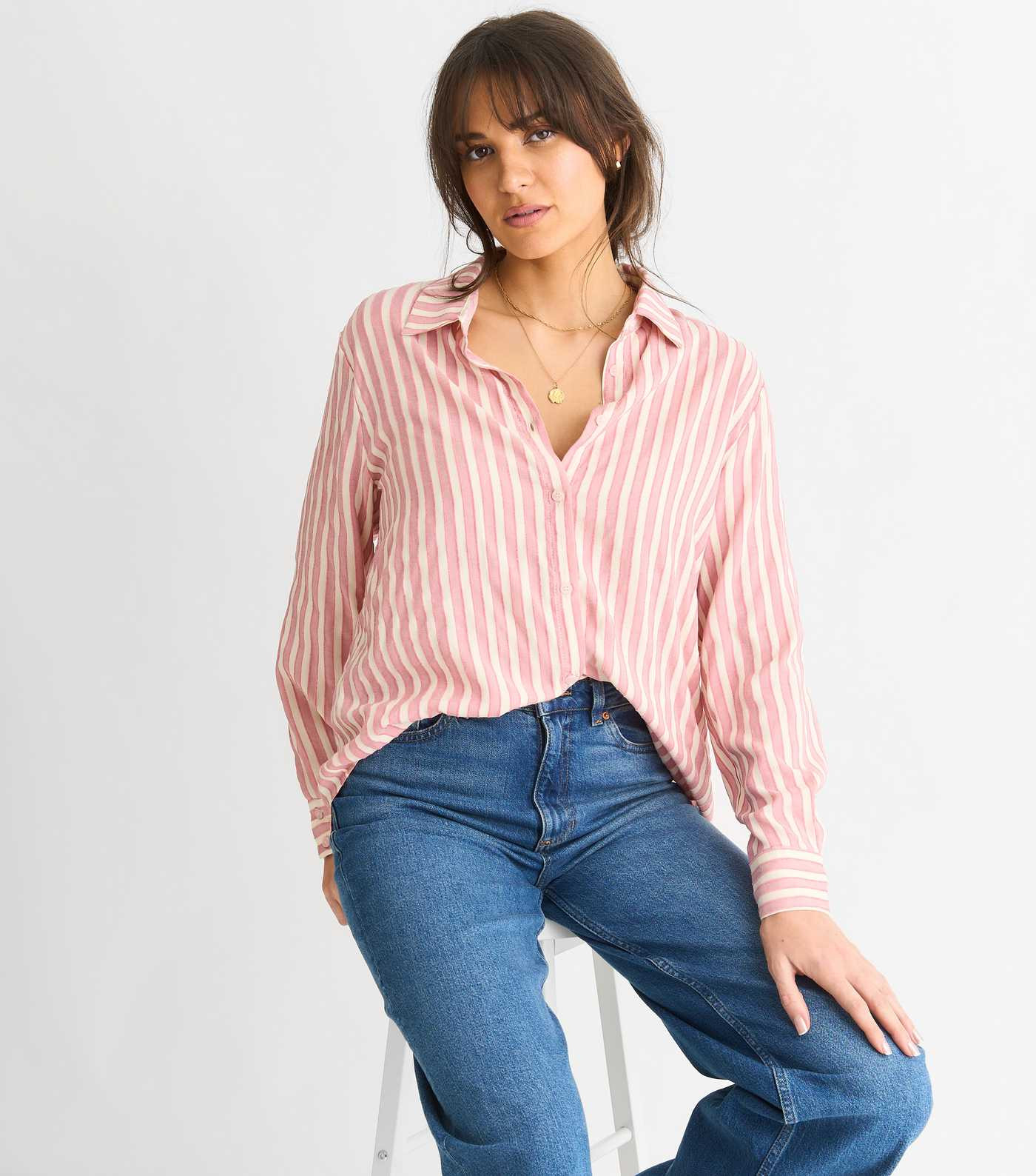 Gini London Pink Striped Oversized Shirt
						
						Add to Saved Items
						Remove from Saved ... | New Look (UK)
